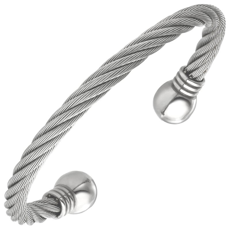 JOBO Armspange / offener Armreif Edelstahl mattiert 17 cm Armband