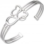 JOBO Armspange / offener Armreif Herz Herzen Unendlich 925 Sterling Silber Armband