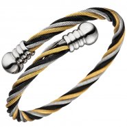 JOBO Armspange / offener Armreif aus Edelstahl 3-farbig tricolor