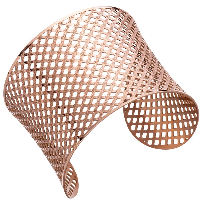 JOBO Armspange / offener Armreif aus Edelstahl rotgold farben beschichtet Armband