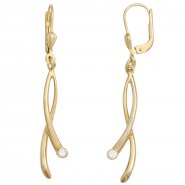 JOBO Boutons 375 Gold Gelbgold 2 Zirkonia Ohrringe Ohrh�nger Goldohrringe