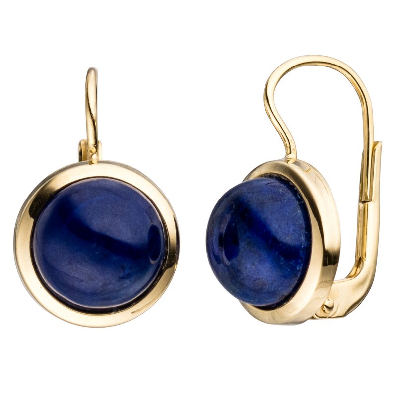 JOBO Boutons rund 333 Gold Gelbgold 2 Lapislazuli blau Ohrringe Ohrh�nger