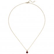 JOBO Collier 585 Gold Gelbgold  1 Rubellit 1 Diamant Brillant 45 cm