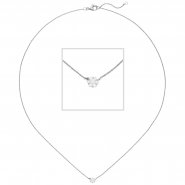 JOBO Collier 585 Gold Wei�gold 7 Diamanten Brillanten 45 cm