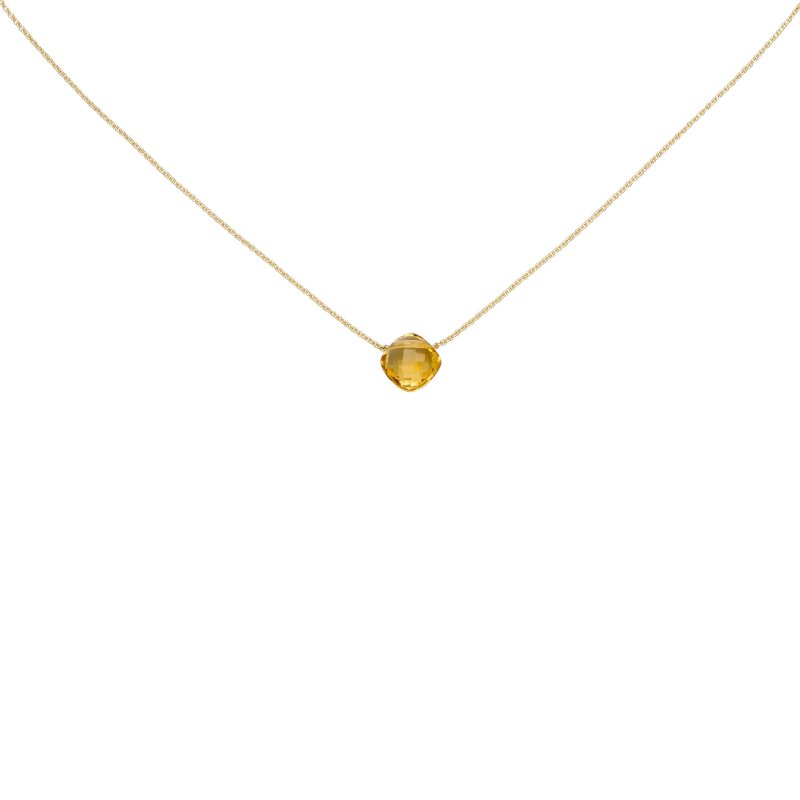 JOBO Collier 750 Gold Gelbgold 1 Citrin orange 45 cm