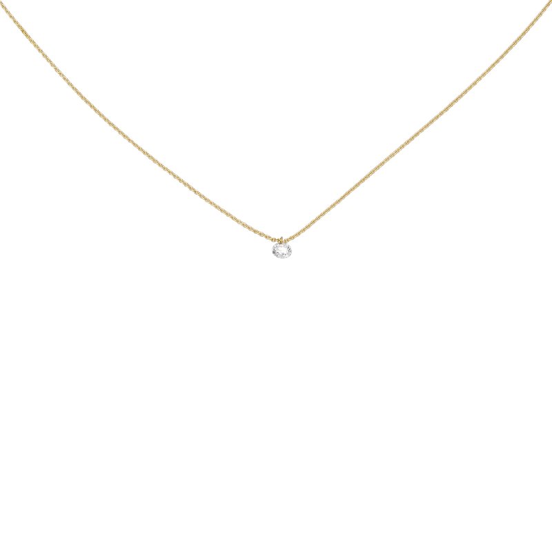 JOBO Collier 750 Gold Gelbgold 1 Diamant Brillant 45 cm