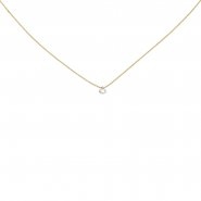 JOBO Collier 750 Gold Gelbgold 1 Diamant Brillant 45 cm