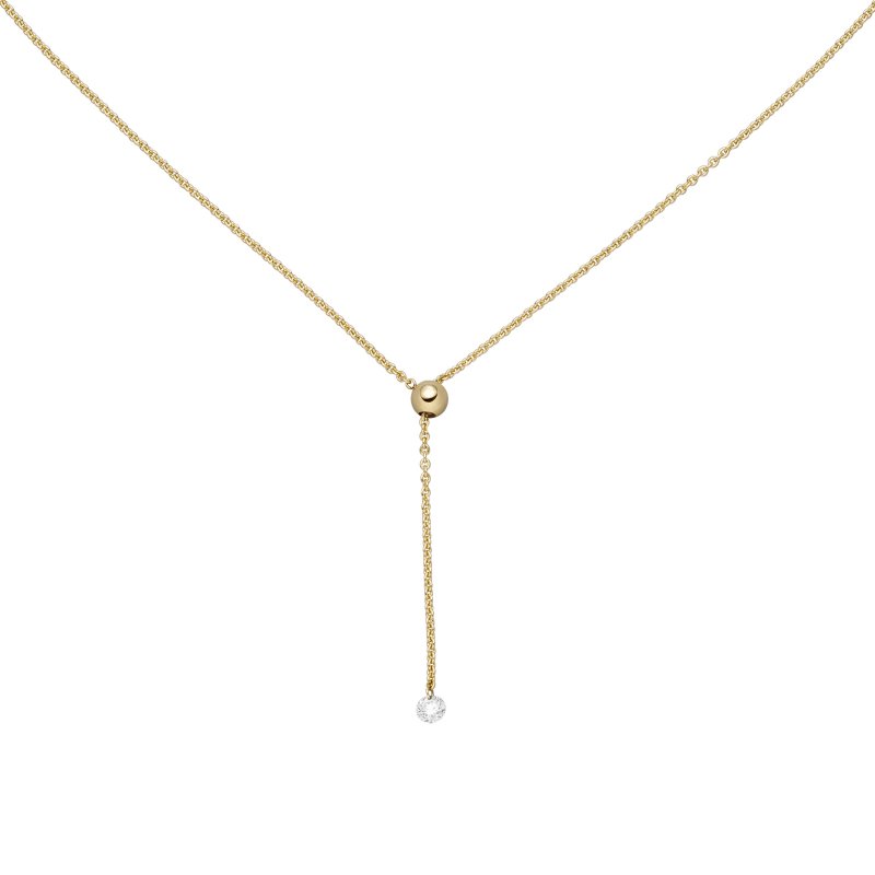 JOBO Collier 750 Gold Gelbgold 1 Diamant Brillant 45 cm