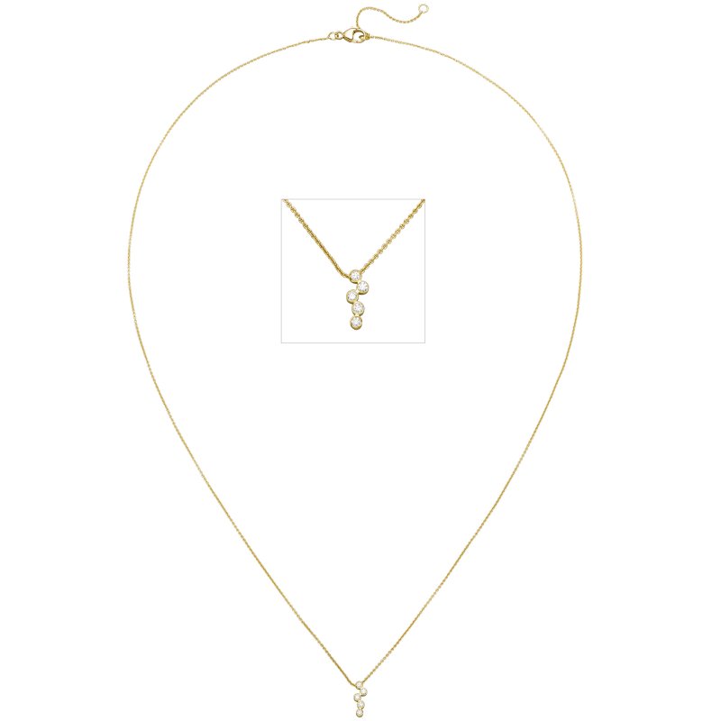 JOBO Collier 750 Gold Gelbgold 5 Diamanten Brillanten 45 cm
