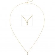 JOBO Collier 750 Gold Gelbgold 5 Diamanten Brillanten 45 cm