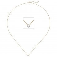 JOBO Collier 750 Gold Gelbgold Wei�gold bicolor 1 Diamant Brillant 45 cm Goldkette
