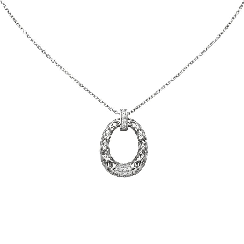 JOBO Collier 925 Sterling Silber 24 Zirkonia 45 cm Silberkette Karabiner