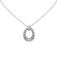 JOBO Collier 925 Sterling Silber 24 Zirkonia 45 cm Silberkette Karabiner