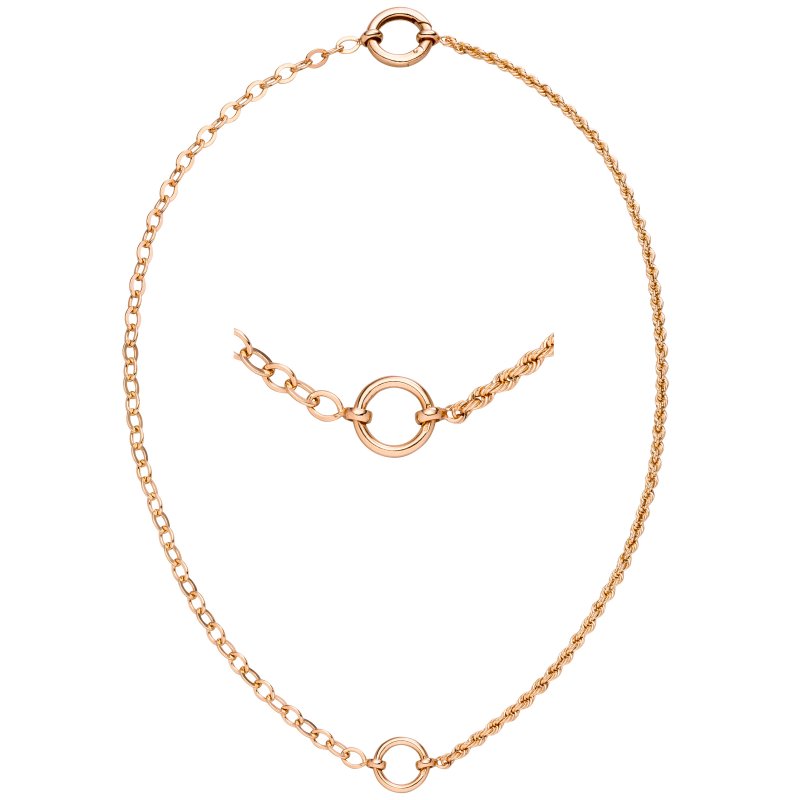 JOBO Collier 925 Sterling Silber rotgold vergoldet 42 cm