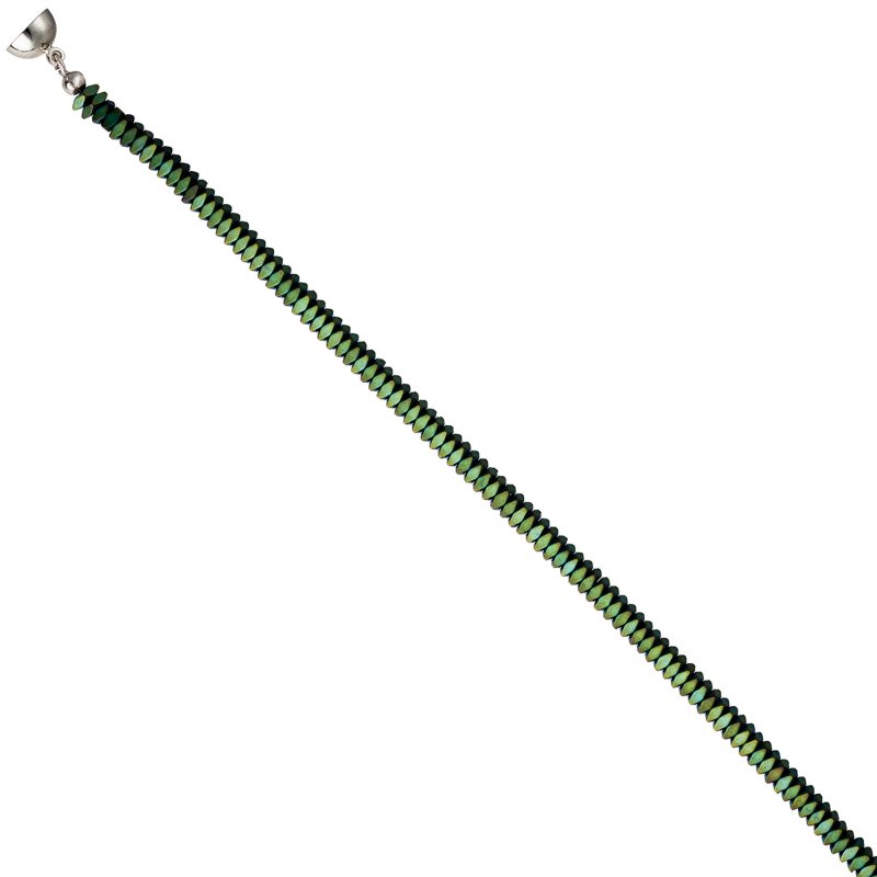 JOBO Collier Edelsteinkette H�matin gr�n 45 cm Halskette Kette