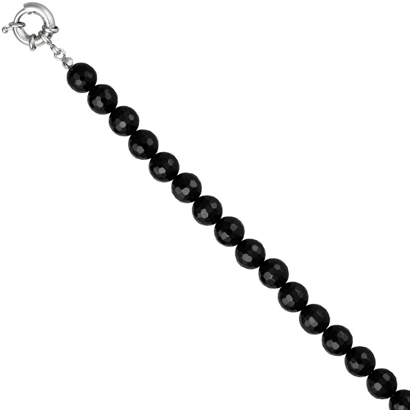 JOBO Collier Edelsteinkette Onyx facettiert 80 cm Halskette Kette