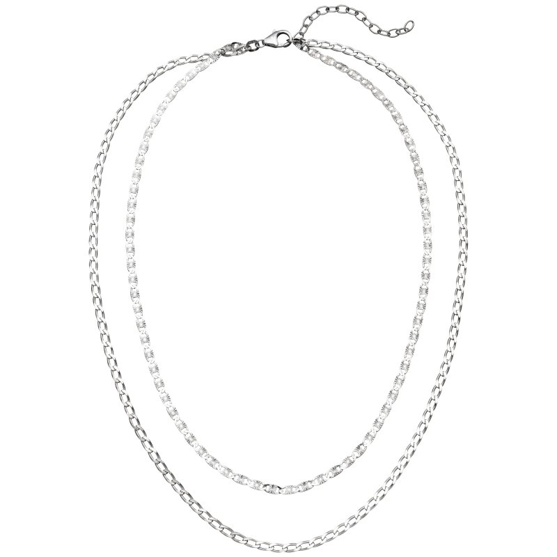 JOBO Collier Halskette 2-reihig 925 Sterling Silber 45 cm