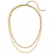 JOBO 2-reihiges Edelstahlcollier Gold