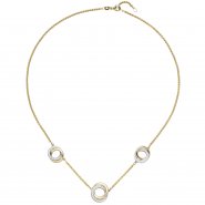 JOBO Collier Halskette 585 Gold Gelbgold Wei�gold bicolor 82 Diamanten 45 cm