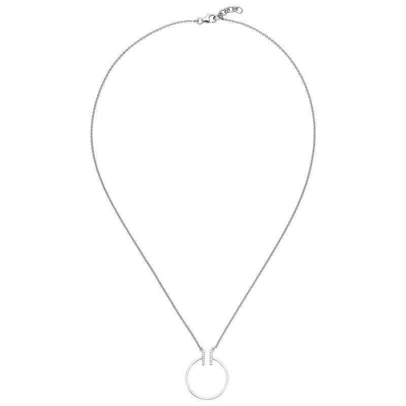 JOBO Collier Halskette 585 Gold Wei�gold 14 Diamanten Brillanten 45cm