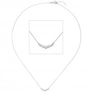 JOBO Collier Halskette 585 Gold Wei�gold 5 Diamanten Brillanten 42 cm