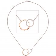 JOBO Collier Halskette 585 Gold Wei�gold Rotgold bicolor 25 Diamanten Brillanten