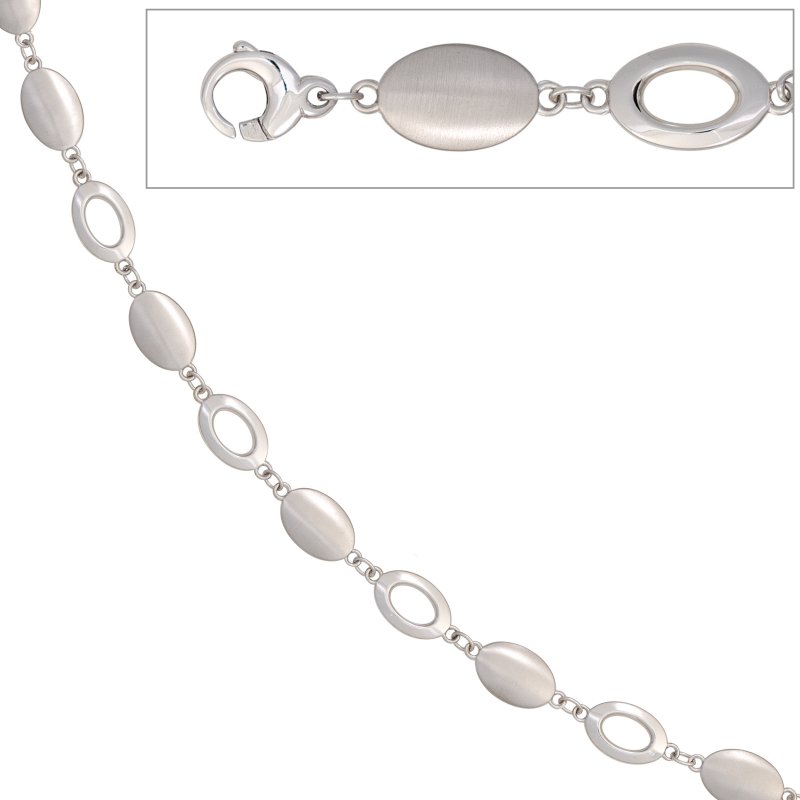 JOBO Collier Halskette 585 Gold Wei�gold mattiert 44,5 cm Kette Goldkette