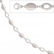 JOBO Collier Halskette 585 Gold Wei�gold mattiert 44,5 cm Kette Goldkette