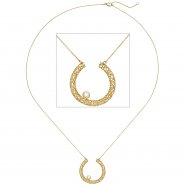 JOBO Collier Halskette 750 Gold Gelbgold 1 Diamant Brillant 45 cm Kette Goldkette