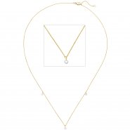 JOBO Collier Halskette 750 Gold Gelbgold 3 Diamanten Brillanten 45 cm