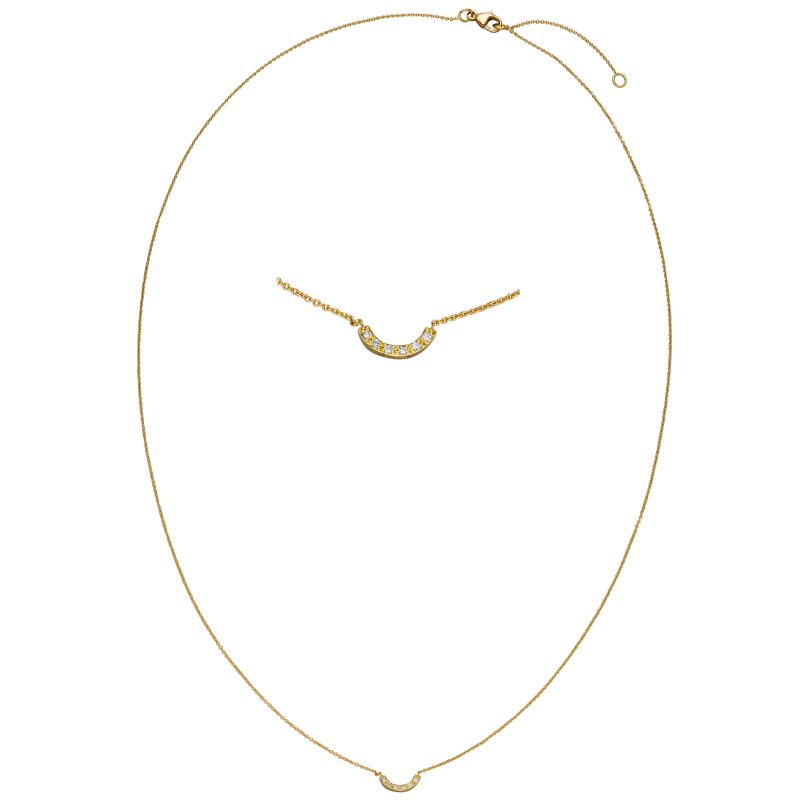 JOBO Collier Halskette 750 Gold Gelbgold 6 Diamanten Brillanten 45 cm