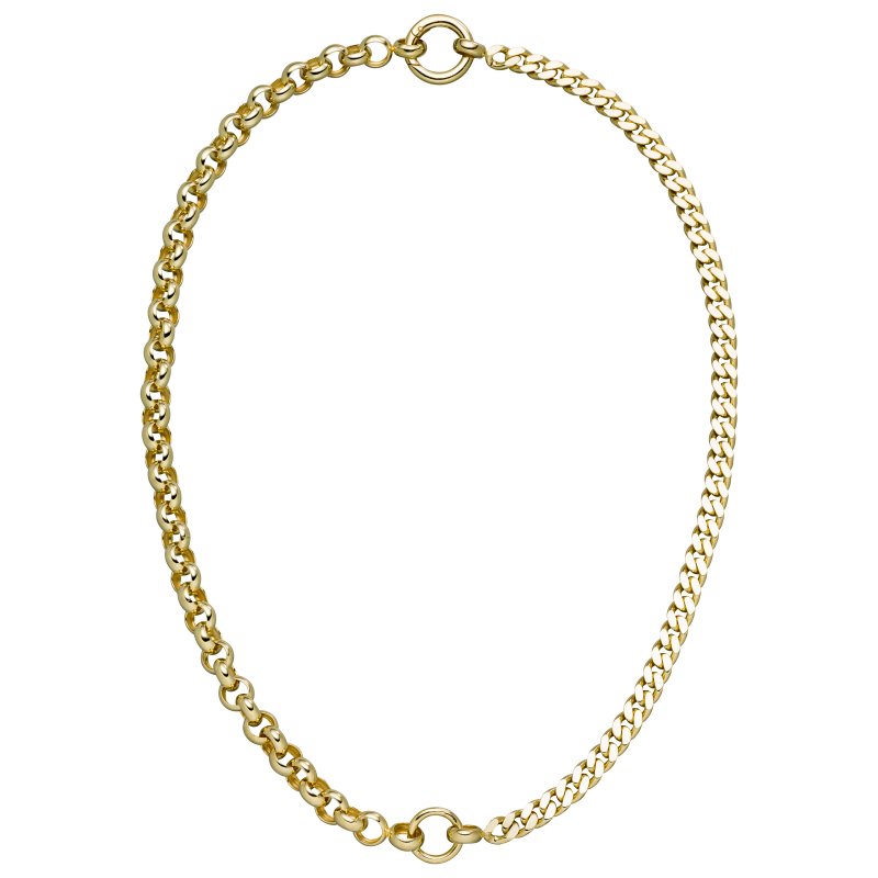 JOBO Collier Halskette 925 Sterling Silber vergoldet 45 cm