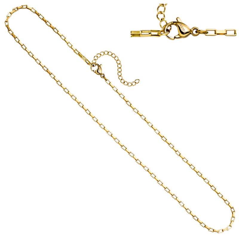 JOBO Collier Halskette Edelstahl vergoldet 44,5 cm