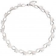 JOBO Collier Halskette Ginko Ginkgo 925 Silber mattiert 47 cm Kette Silberkette