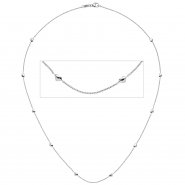 JOBO Collier Halskette Herz Herzen 585 Gold Wei�gold 45 cm Kette Wei�goldkette