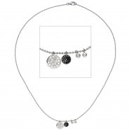 JOBO Collier Halskette Kette 585 Gold Wei�gold 40 Diamanten Brillanten 43 cm