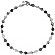 JOBO Collier Halskette Kristallsteine mit Edelstahl 45 cm Kette