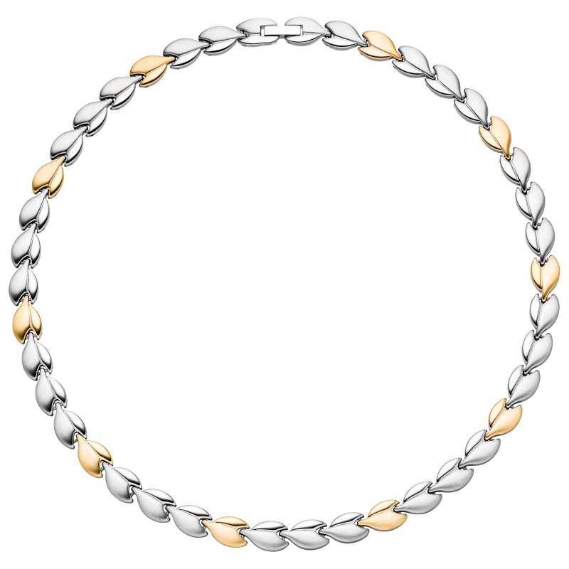 JOBO Collier / Halskette aus Edelstahl gold farben beschichtet bicolor 45 cm Kette