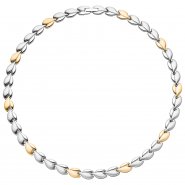 JOBO Collier / Halskette aus Edelstahl gold farben beschichtet bicolor 45 cm Kette