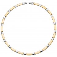 JOBO Collier Halskette aus Edelstahl gold farben beschichtet bicolor 47 cm Kette