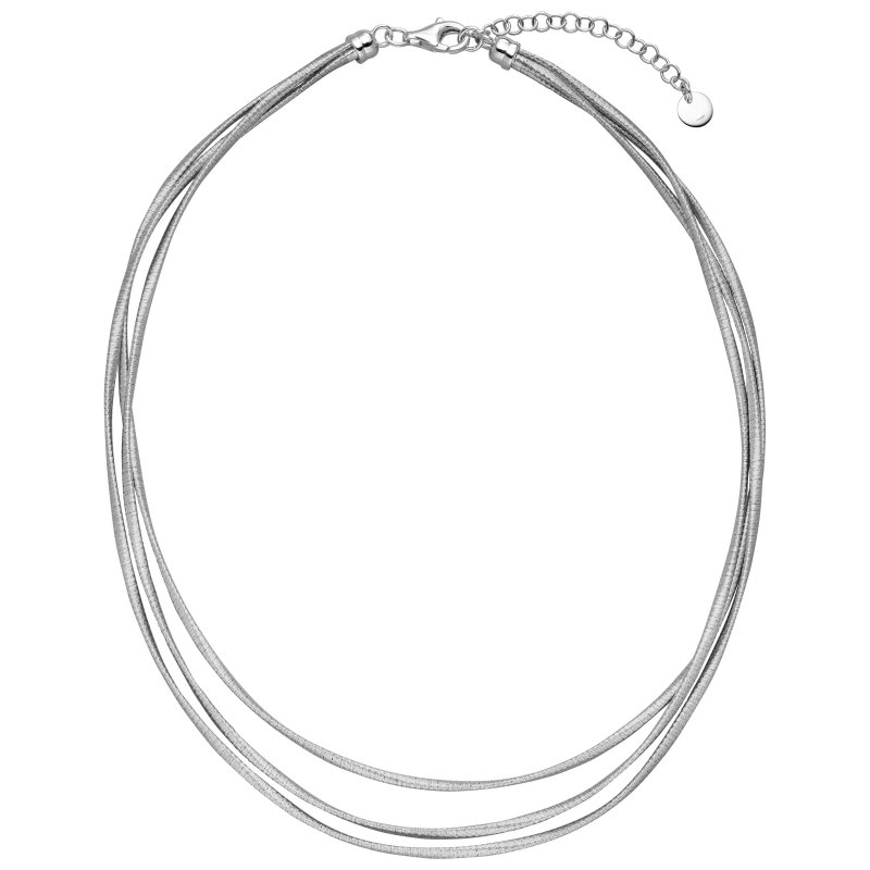 JOBO Collier Halskette mehrreihig 925 Sterling Silber matt 47 cm Kette