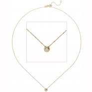 JOBO Collier Kette mit Anh�nger 333 Gold Gelbgold 1 Zirkonia 45 cm