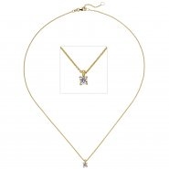 JOBO Collier Kette mit Anh�nger 585 Gold Gelbgold 1 Diamant Brillant 0,15 ct. 45 cm
