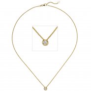 JOBO Collier Kette mit Anh�nger 585 Gold Gelbgold 1 Diamant Brillant 0,15 ct. 45 cm