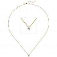 JOBO Collier Kette mit Anh�nger 585 Gold Gelbgold 1 Diamant Brillant 0,15 ct. 45 cm