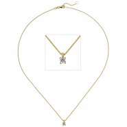 JOBO Collier Kette mit Anh�nger 585 Gold Gelbgold 1 Diamant Brillant 0,25 ct. 45 cm
