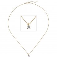 JOBO Collier Kette mit Anh�nger 585 Gold Gelbgold 1 Diamant Brillant 0,50 ct. 45 cm