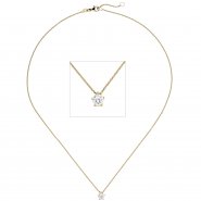 JOBO Collier Kette mit Anh�nger 585 Gold Gelbgold 1 Diamant Brillant 0,70 ct. 45 cm