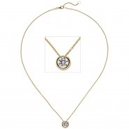 JOBO Collier Kette mit Anh�nger 585 Gold Gelbgold 1 Diamant Brillant 1,0 ct. 45 cm