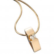 JOBO Collier Kette mit Anh�nger 585 Gold Gelbgold 1 Diamant Brillant 42 cm Halskette
